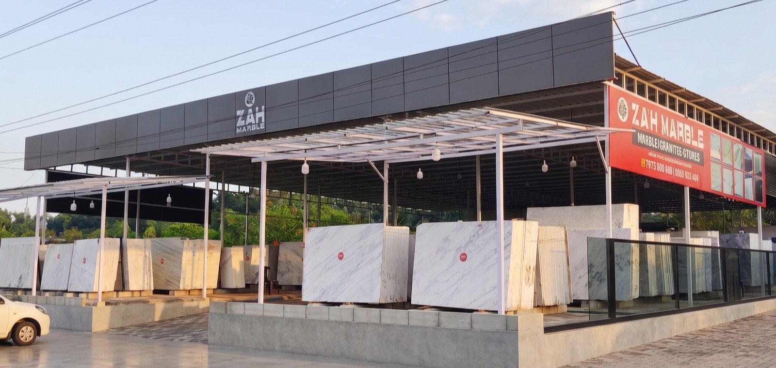 The ZAH Marble signboard: marble, granites and stones